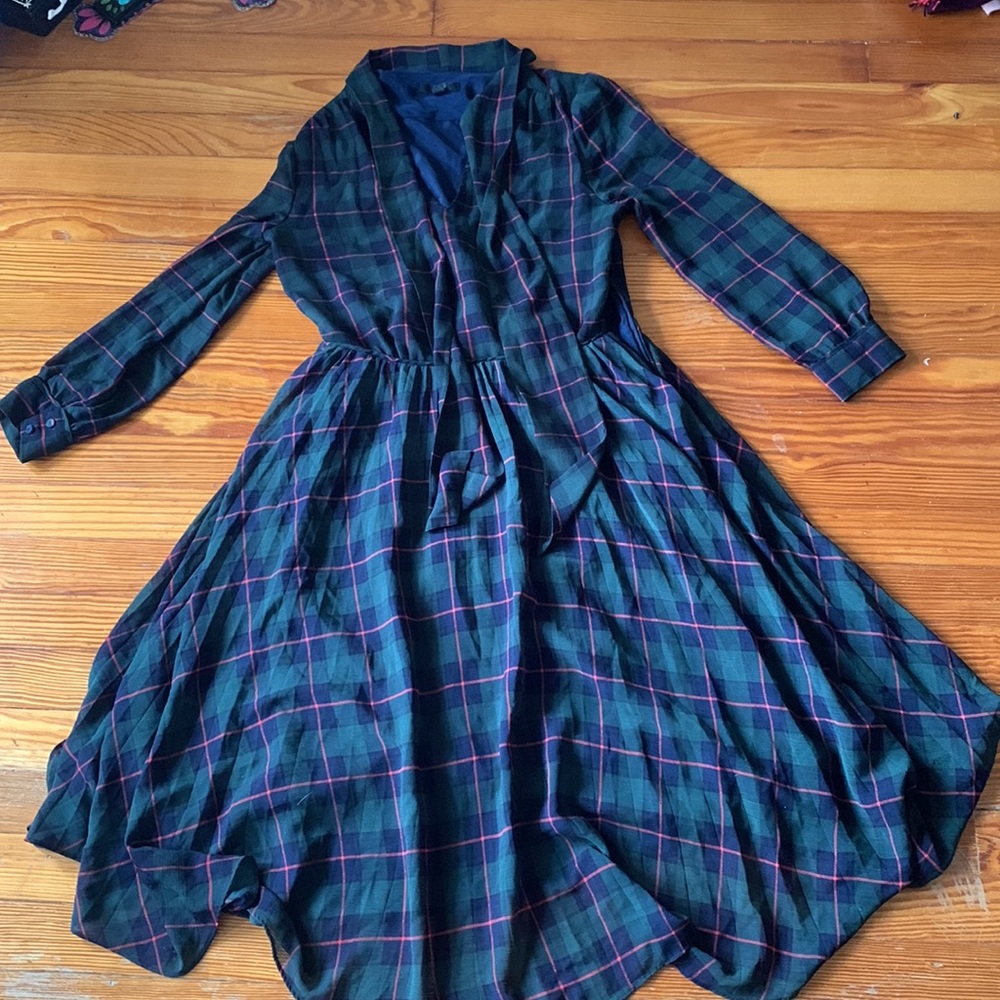 J.CREW Green Plaid Dress
